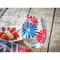 18 oz. Very Groovy Bright Red Blue Flower Glass Stemless Wine Drinkware Dishwasher Safe Beverage Glassware Dinner Party
